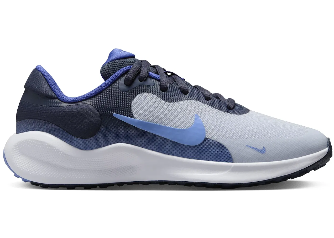 Детские кроссовки Lifestyle с закрытой пяткой Nike Revolution 7, Football Grey/Thunder Blue/Astronomy Blue/Royal Pulse