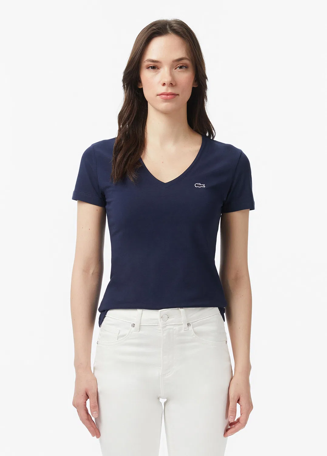 Футболка Lacoste V-образный вырез Slim Fit, темно-синяя
