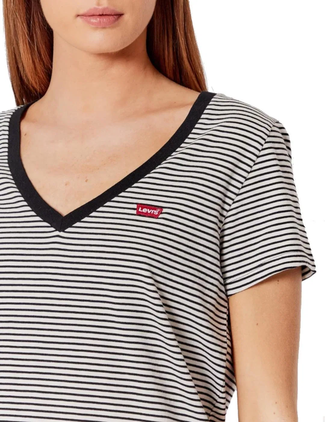 Женская футболка с V-образным вырезом Perfect Levi's, Weiß Bunt — фото 4