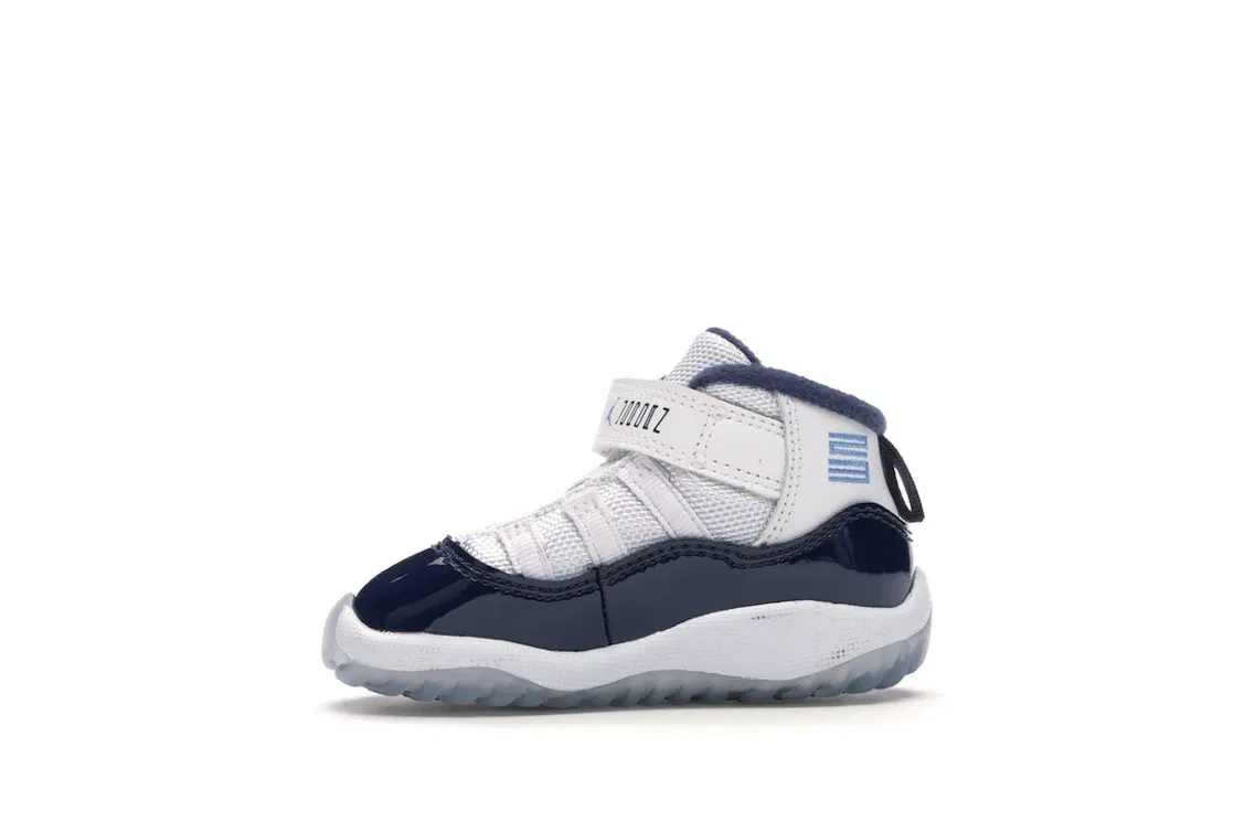 Детские кроссовки с высоким верхом Jordan 11 Retro Jordan, White/University Blue-Midnight Navy — фото 3