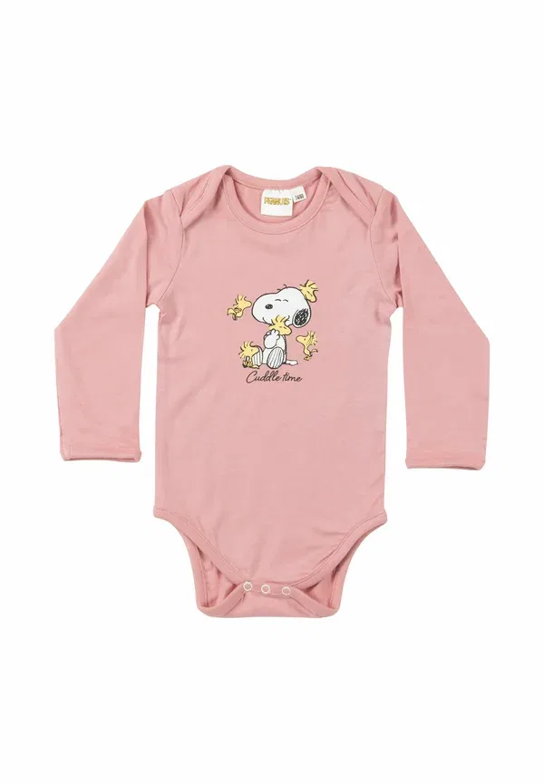 Комплект боди с длинным рукавом Peanuts Snoopy, розовый — фото 2
