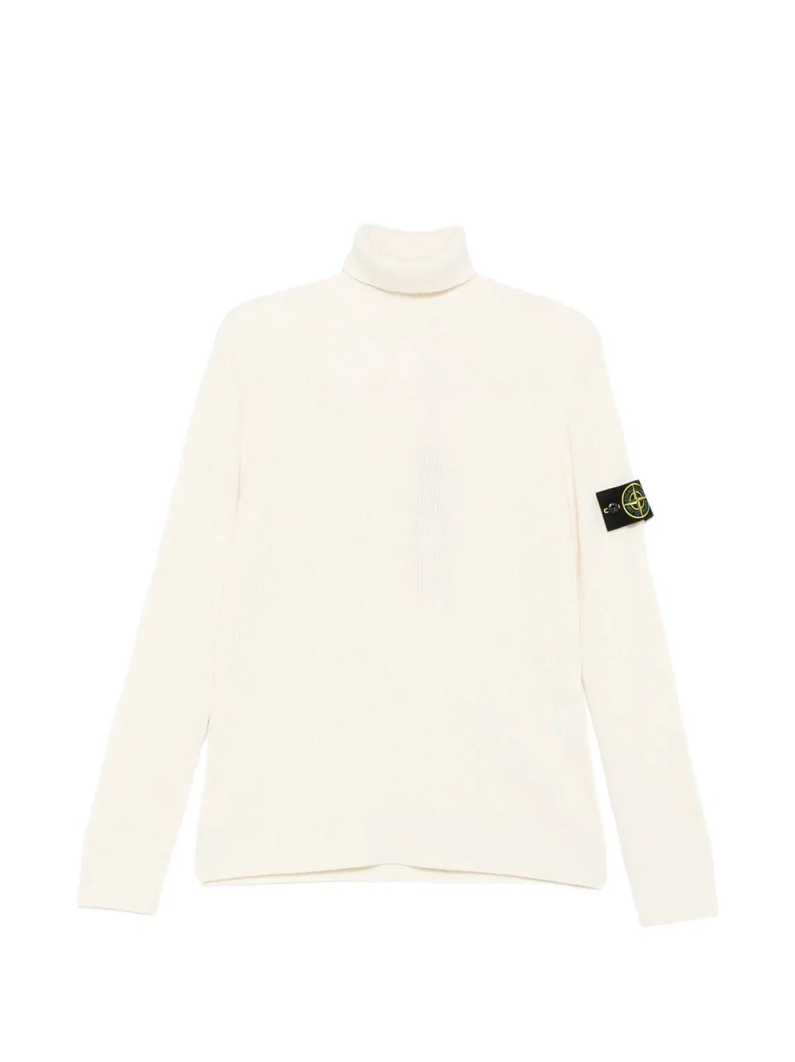 Ребристый шерстяной свитер с воротником-хомутом Stone Island, нейтральные