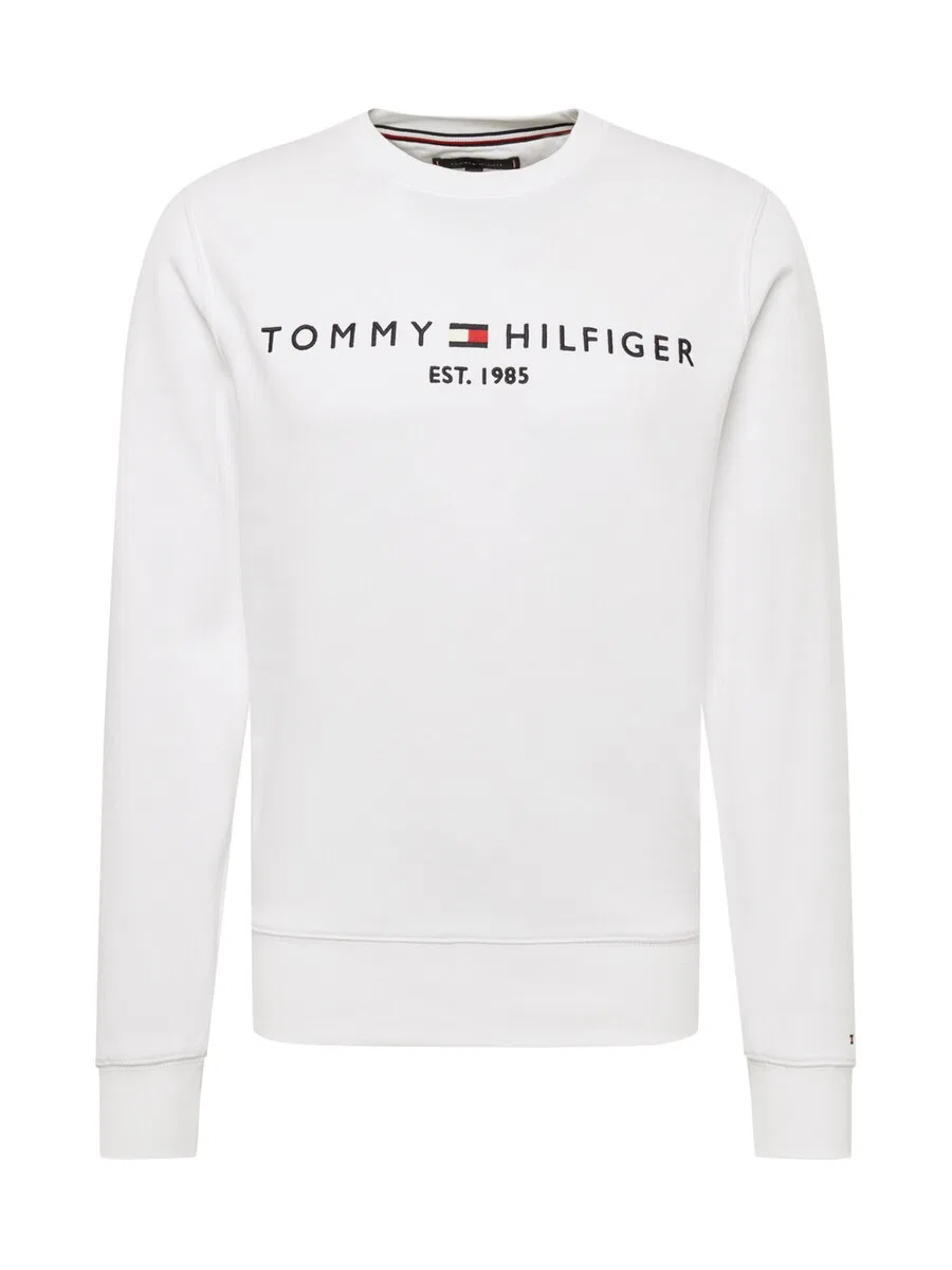 Толстовка TOMMY HILFIGER 'Logo Embroidery Flex' белого цвета