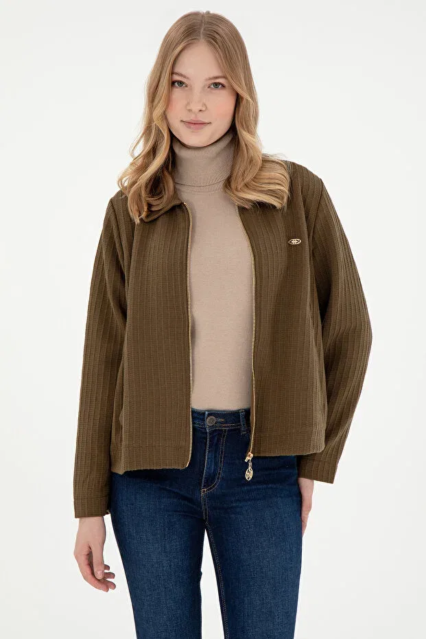 Женские свитшот с длинным рукавом U.S. Polo Assn., Khaki — фото 3