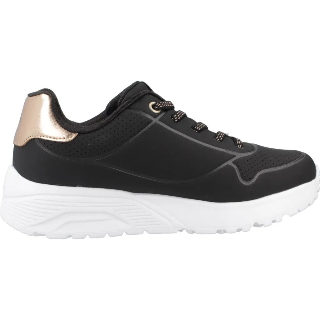 Детские кроссовки с металлическими деталями Uno Lite Metallic Mode Skechers, Schwarz Weiß — фото 4