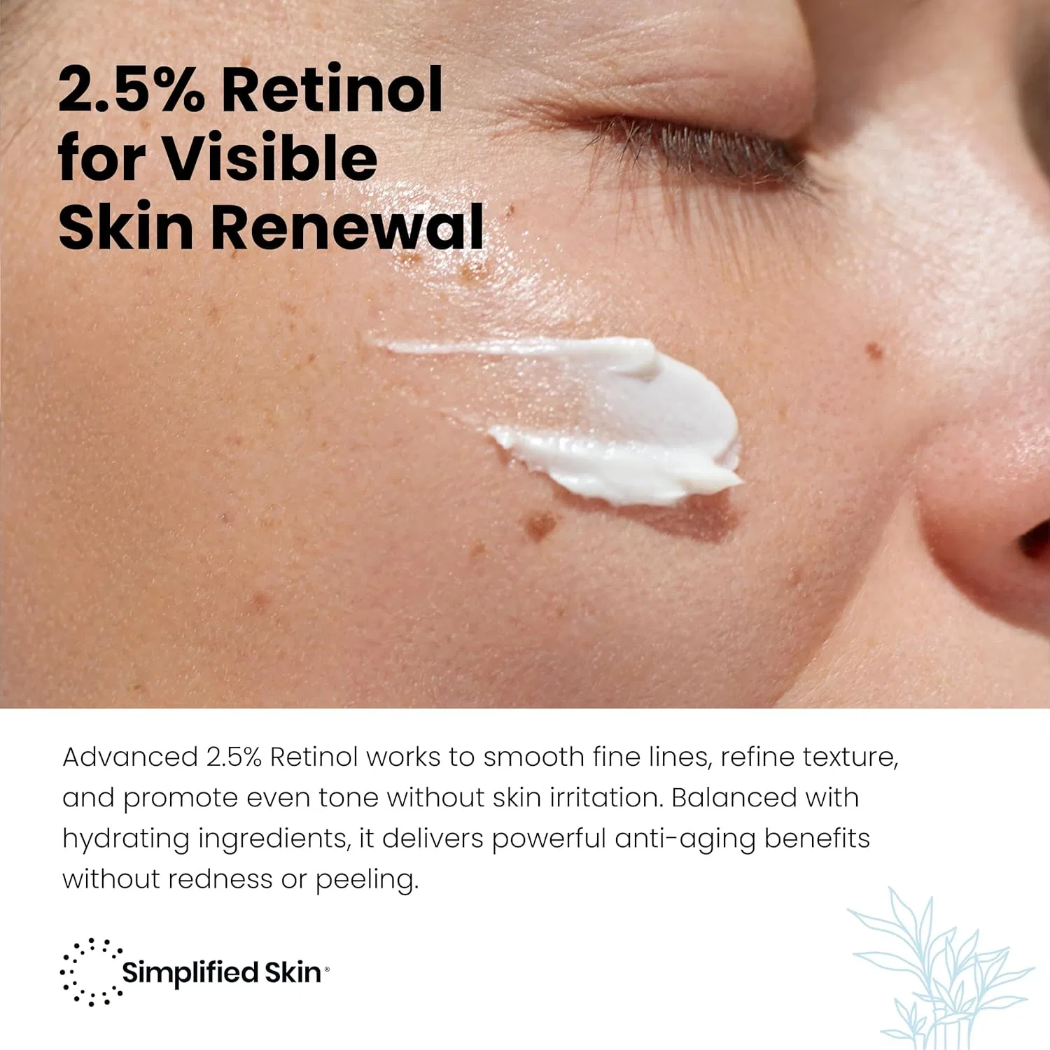 Крем для лица и глаз Retinol 2.5% с витамином E и гиалуроновой кислотой, Simplified Skin, 50.27 мл — фото 3