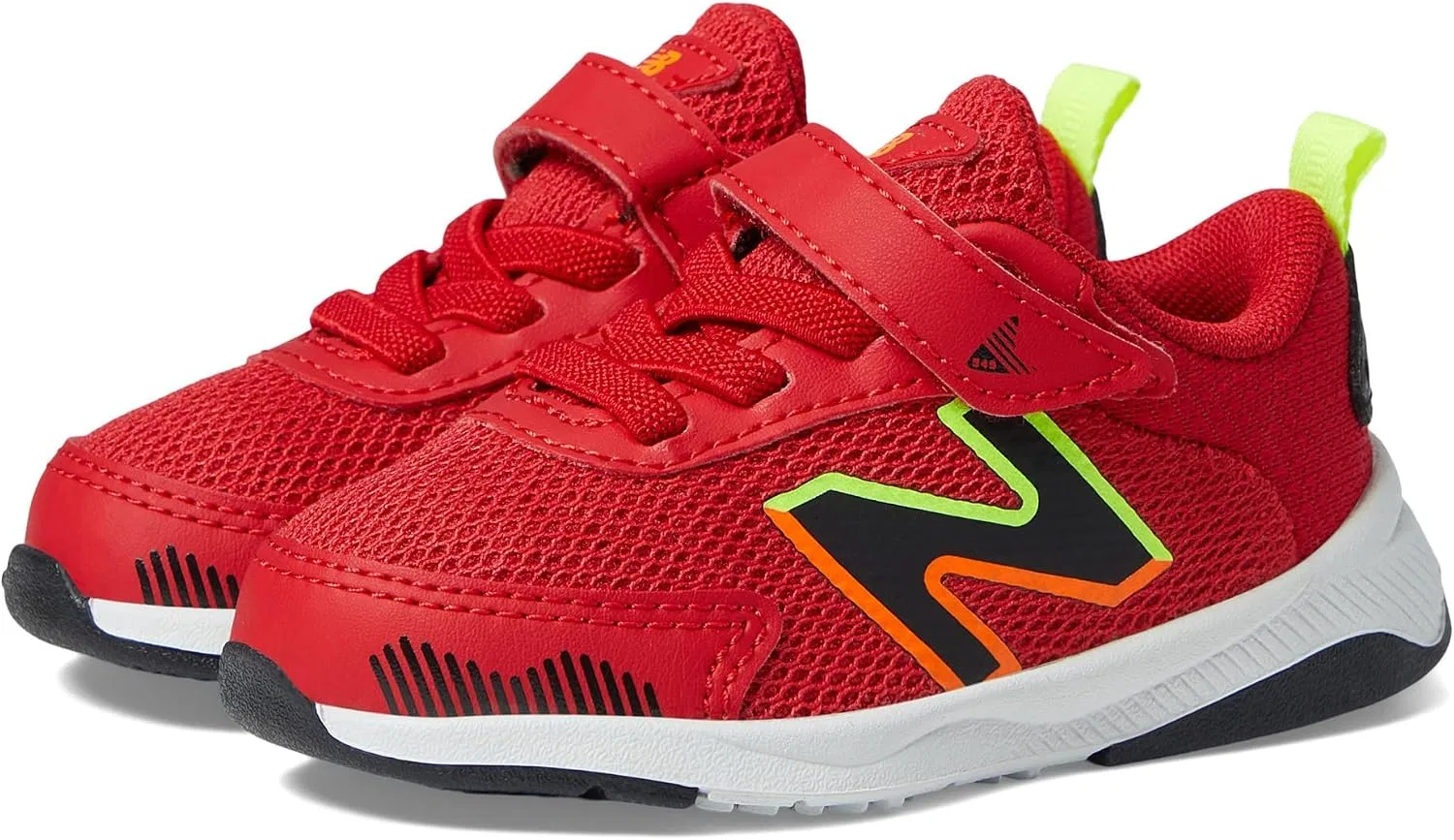 Детские кроссовки с липучкой DynaSoft 545 V1 New Balance, Team Red/Black/Hi-Lite — фото 2