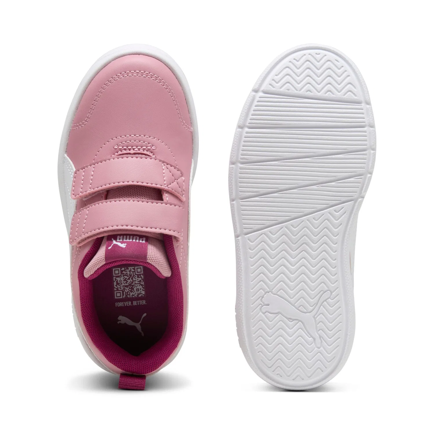 Детские кроссовки для активных игр Courtflex v3 PUMA, Poised Pink/PUMA White/Berry — фото 4