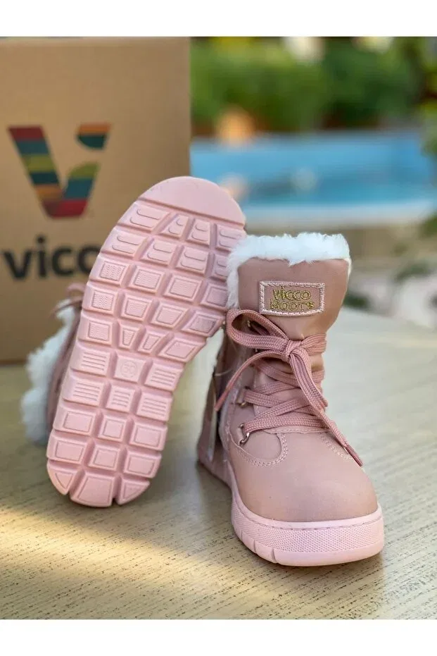 Детские ботинки для девочек с принтом Kappa fur baby girl powder boots Vicco, Powder — фото 4