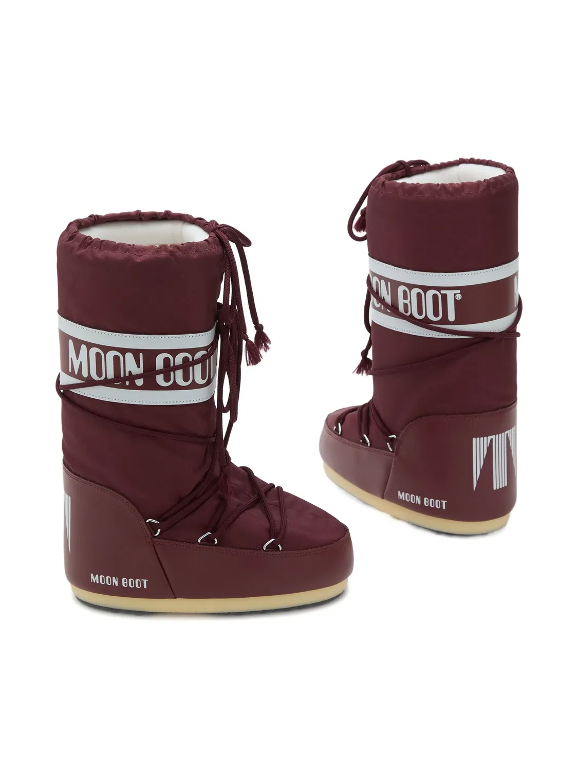 Ботинки с логотипом из нейлона Moon Boot, бордовый — фото 3