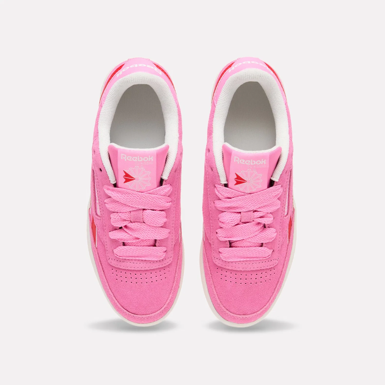 Детские кроссовки на шнуровке Club C Revenge Reebok Classic, Playful Pink/Sport Red/Chalk — фото 3