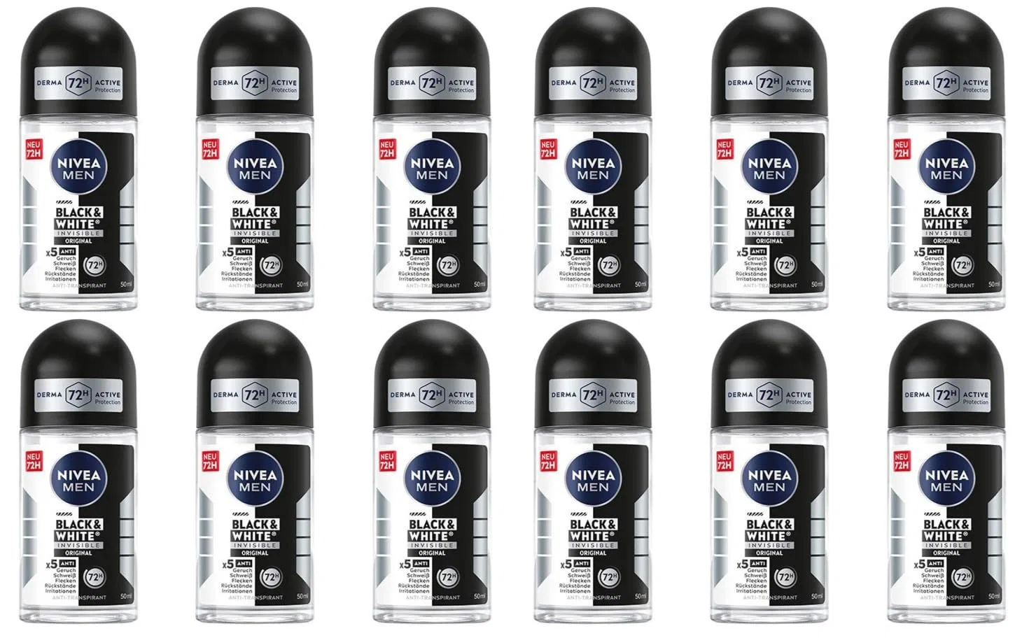 Роликовый антиперспирант 72h protection, NIVEA, набор 12 шт, 50 мл