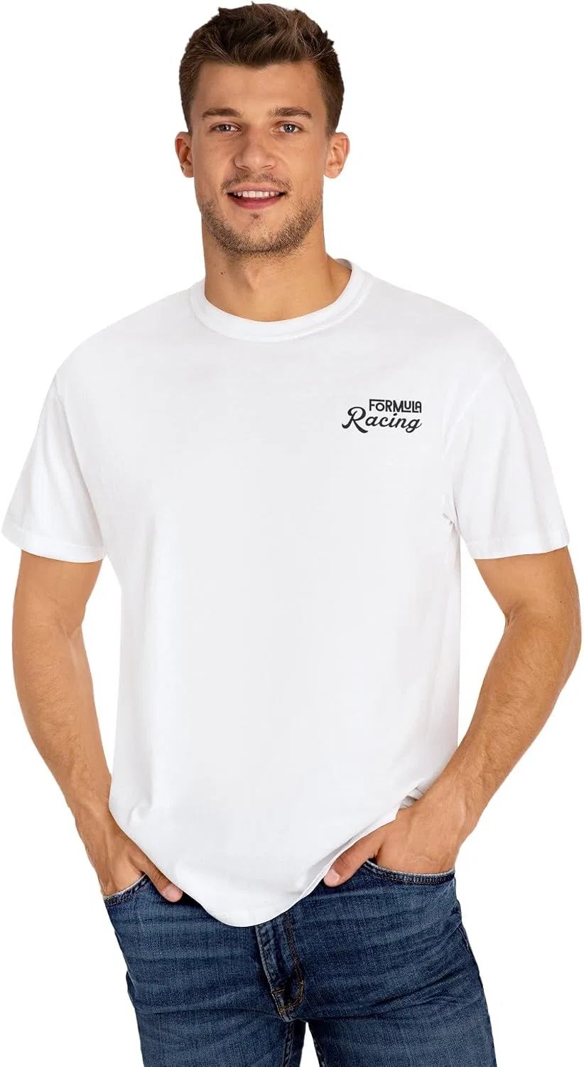 Мужская футболка с гоночной графикой Comfort Colors 1717, White — фото 3