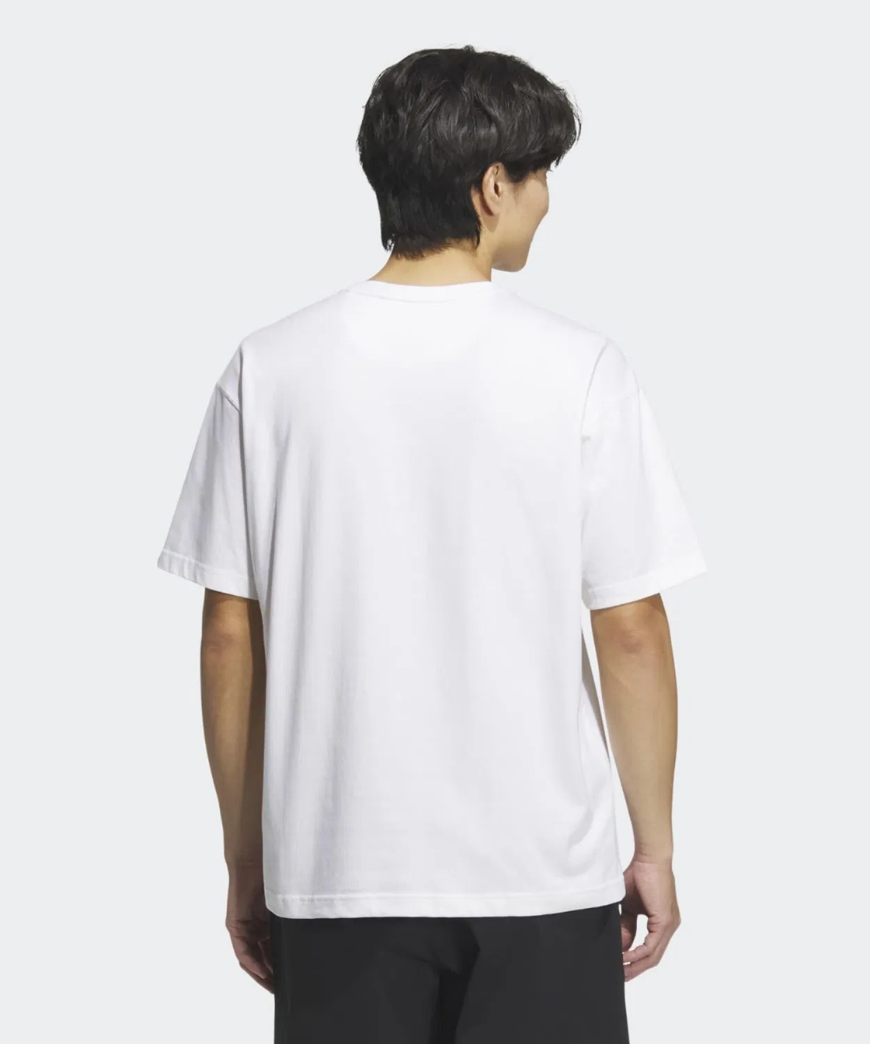 Мужская футболка с коротким рукавом, свободного кроя, с логотипом Adidas, White — фото 2