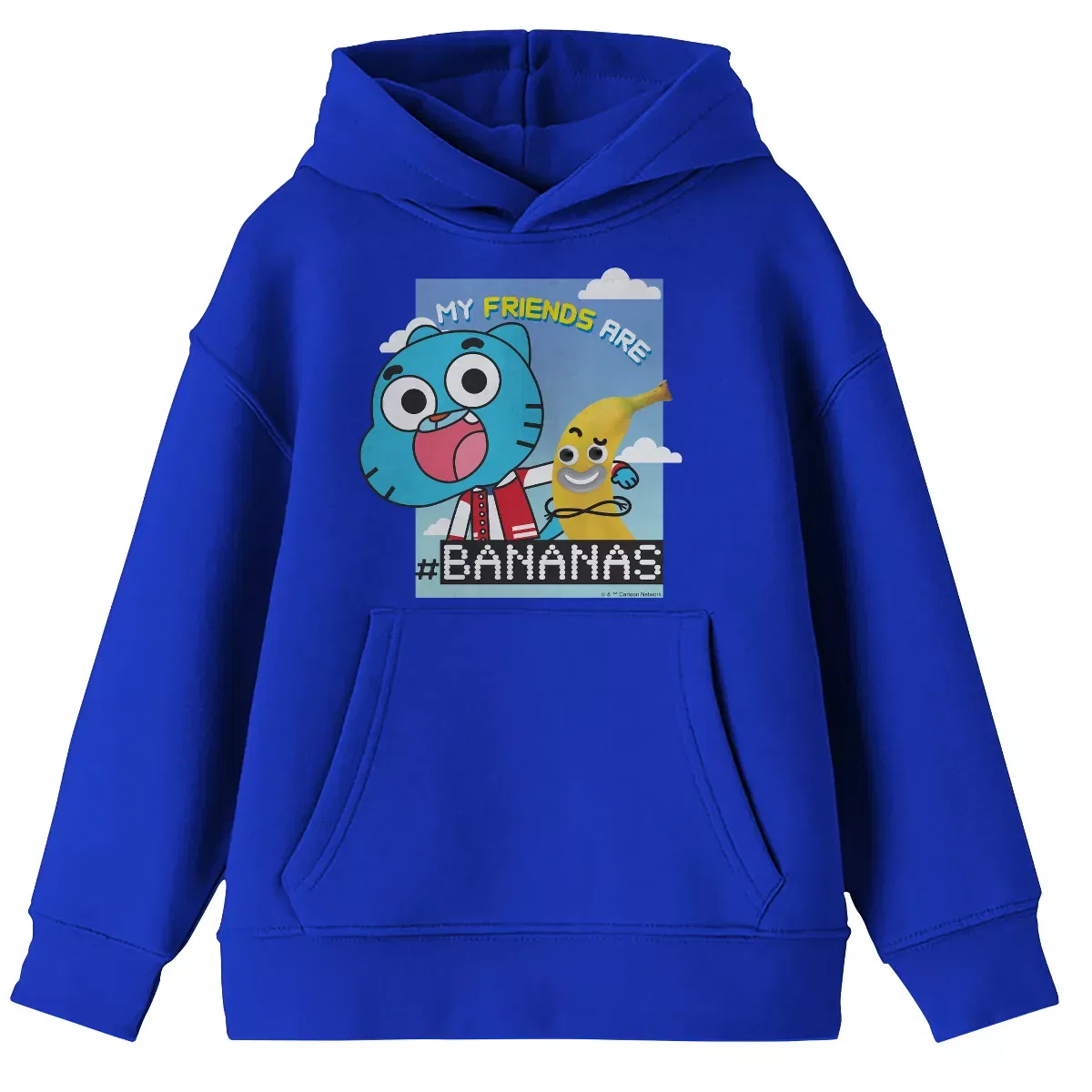 Детская толстовка с капюшоном с принтом My Friends Are Bananas The Amazing World of Gumball, Royal