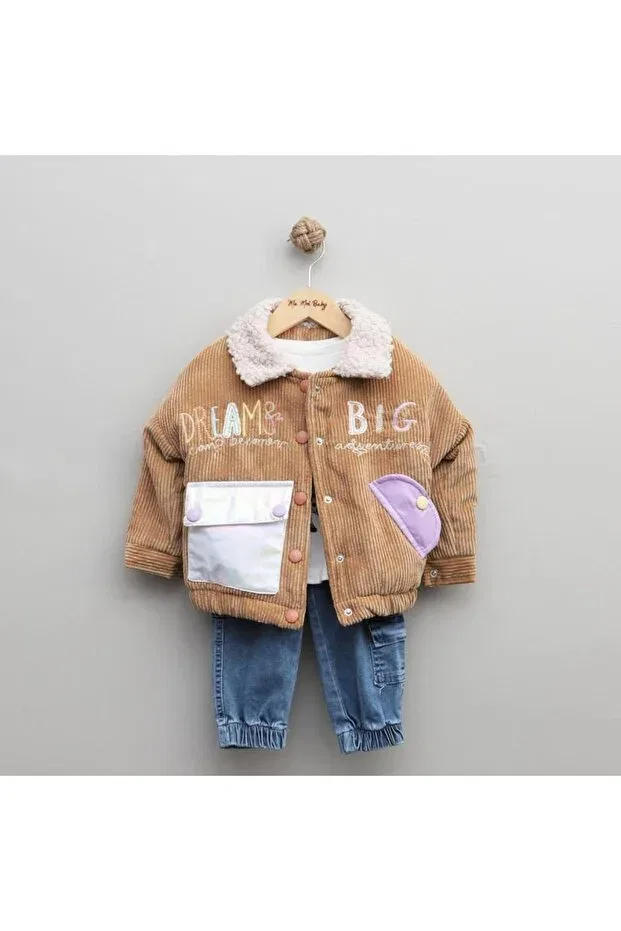Детское пальто для девочек с капюшоном Ma Moi Baby, Dried Rose