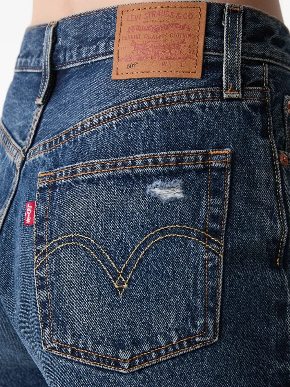 Шорты джинсовые 501 с эффектом потертости Levi'S, синий — фото 4