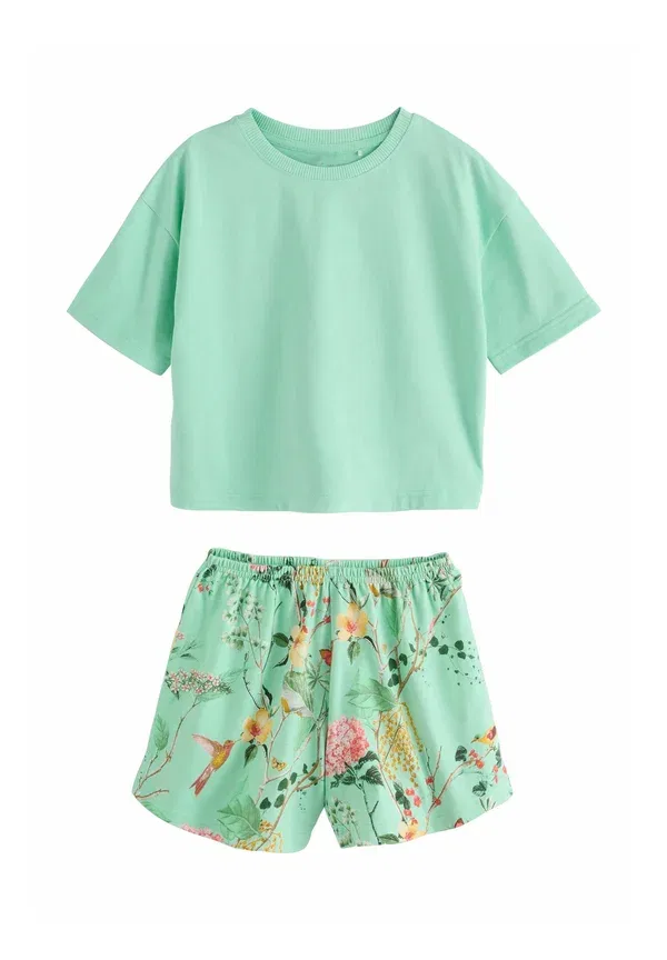 Пижамный комплект из 3 предметов хлопок Next pink/green floral, зеленый — фото 4