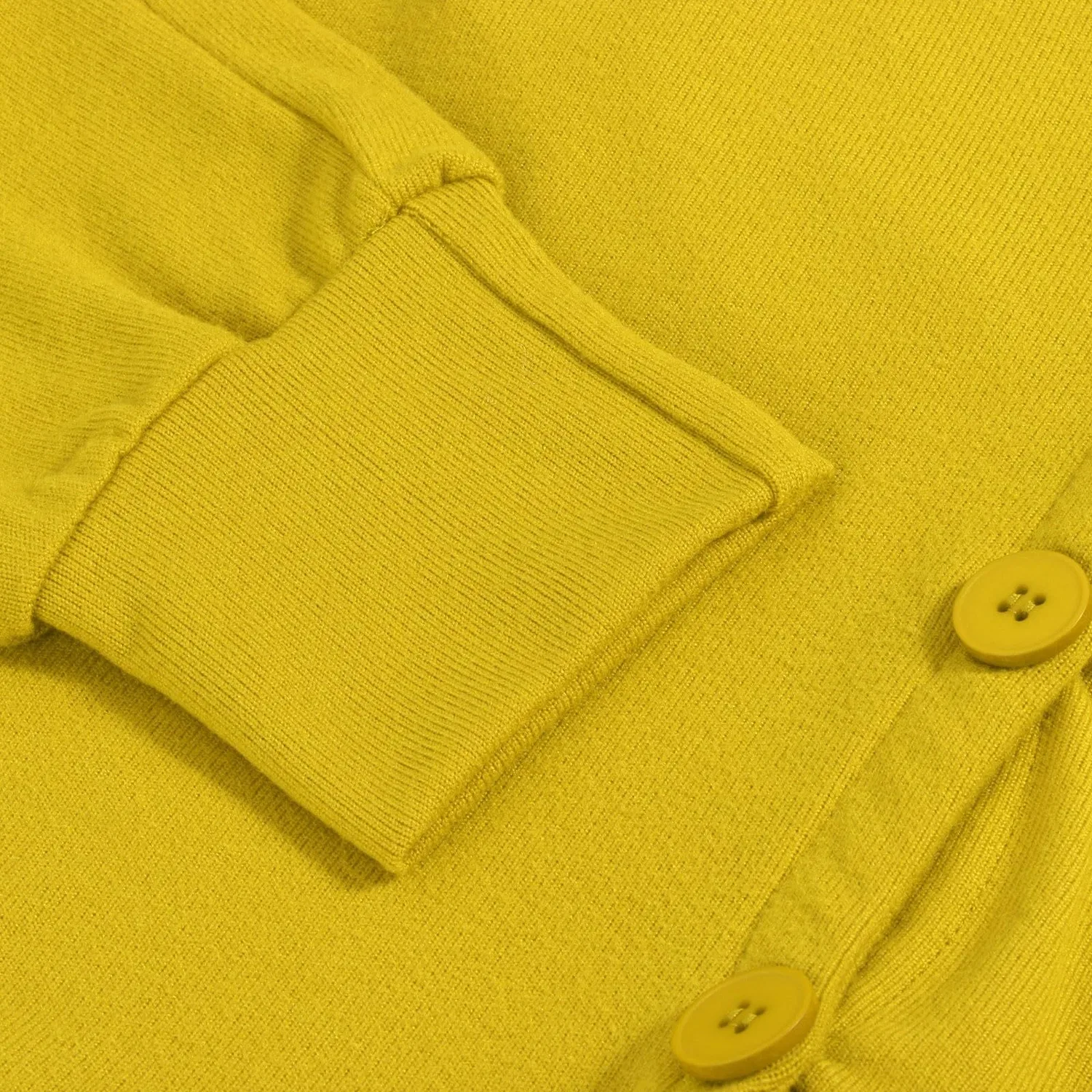 Женский джемпер с длинным рукавом, свободного кроя, с пуговицами, 02 Giallo — фото 3