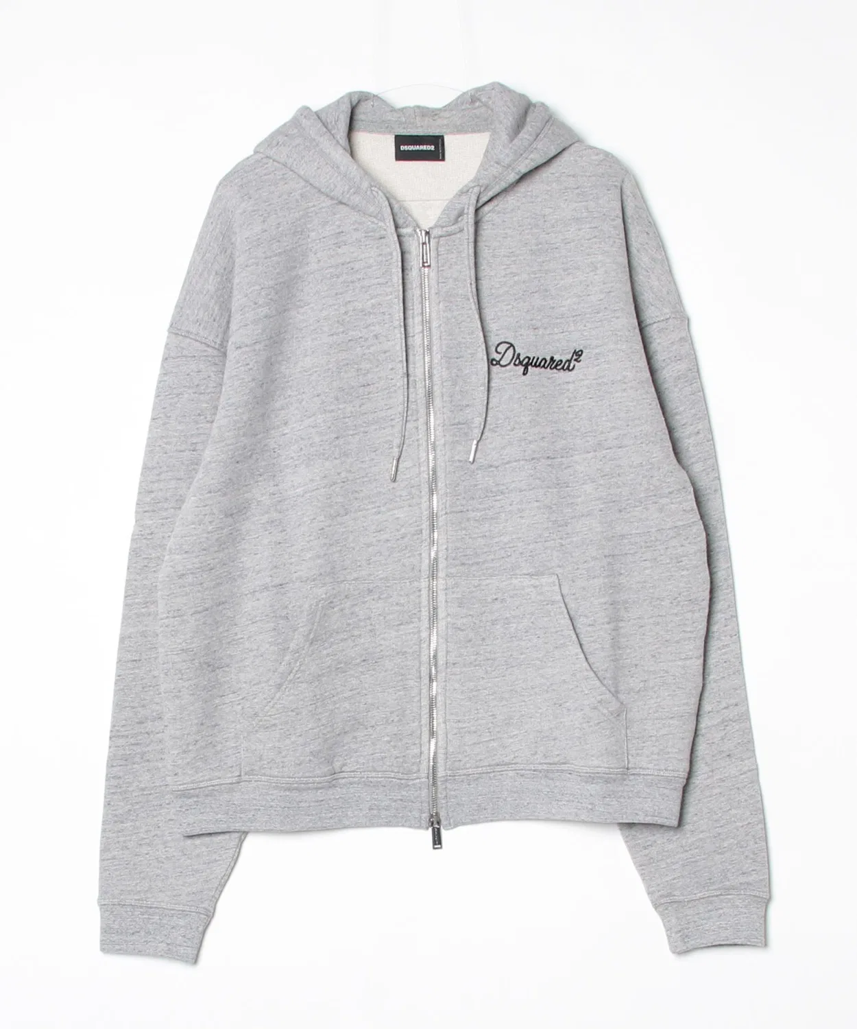Толстовка Dsquared2 Signature Relax Fit с застёжкой-молнией, серая