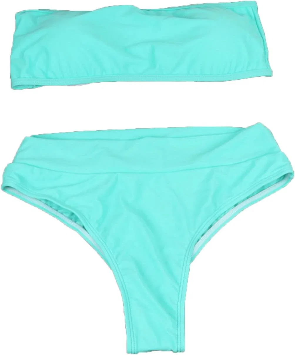 Женский бандо бикини с высокой талией Liangduming, Light Blue