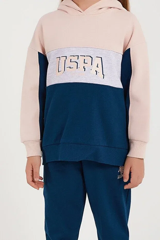 Детский спортивный костюм для девочек с капюшоном U.S. Polo Assn., Powder — фото 4