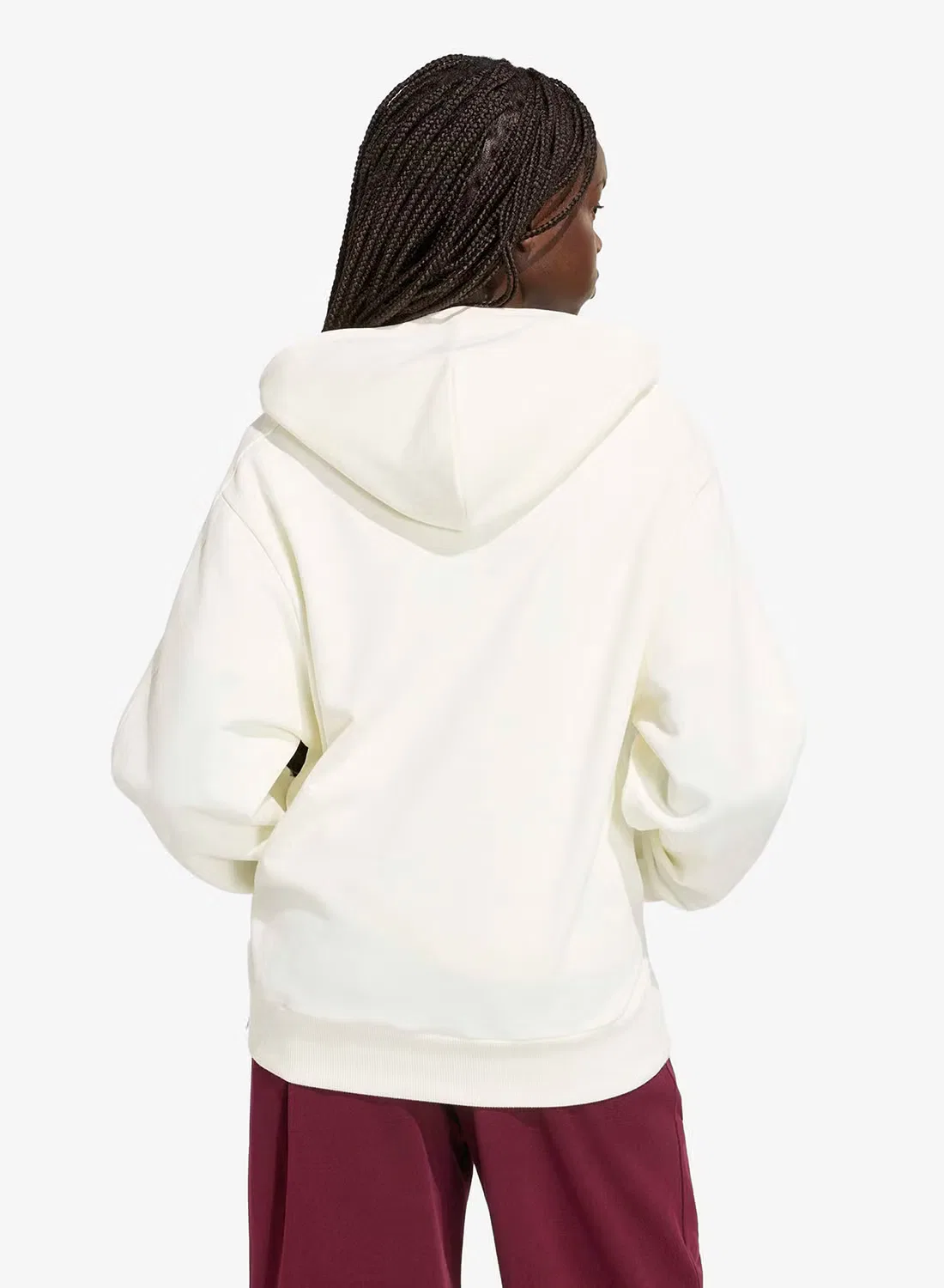 Худи свободного кроя Small Logo Adidas, белый — фото 2