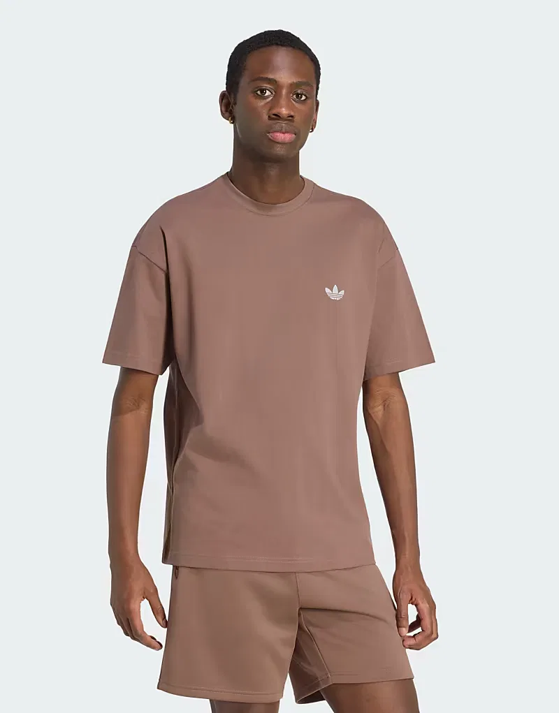 Футболка Adidas Originals Trefoil essentials spacer loose tee, коричневый