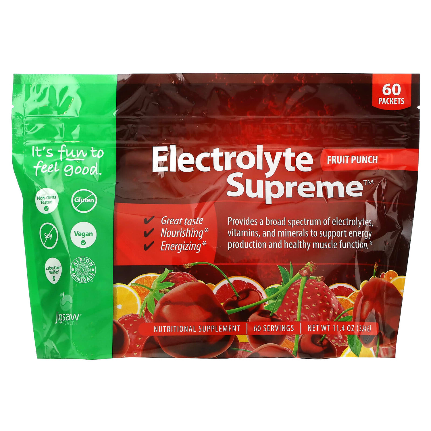 

Добавка Jigsaw Health Electrolyte Supreme, фруктовый пунш, 60 пакетиков