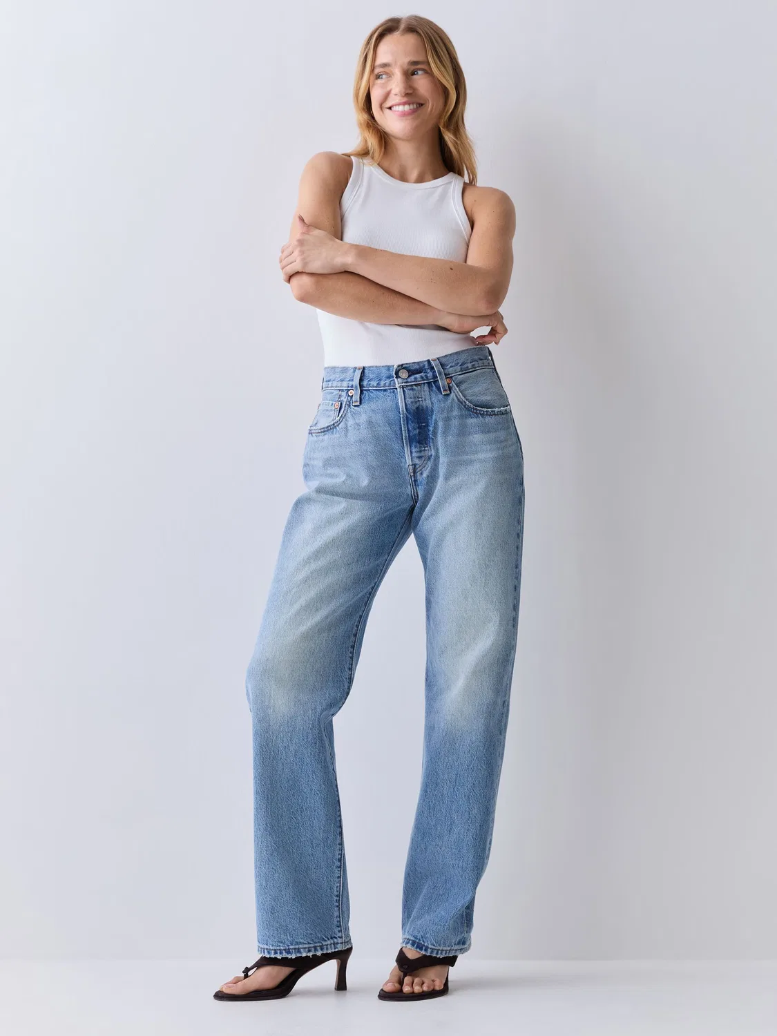 Синие прямые свободные джинсы Levi's Hallowed Hour 501 в стиле 90-х