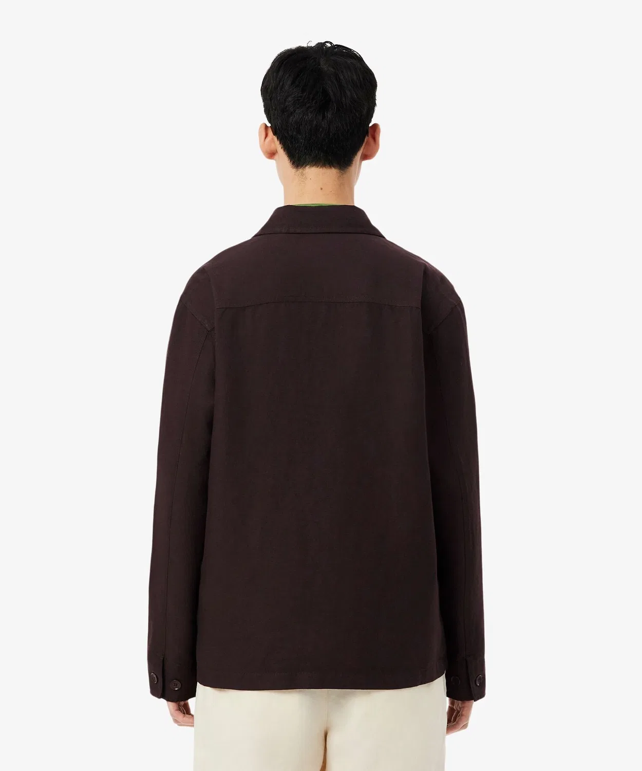 Мужская рубашка-оверсайз из льна с длинным рукавомLACOSTE, Brown — фото 4