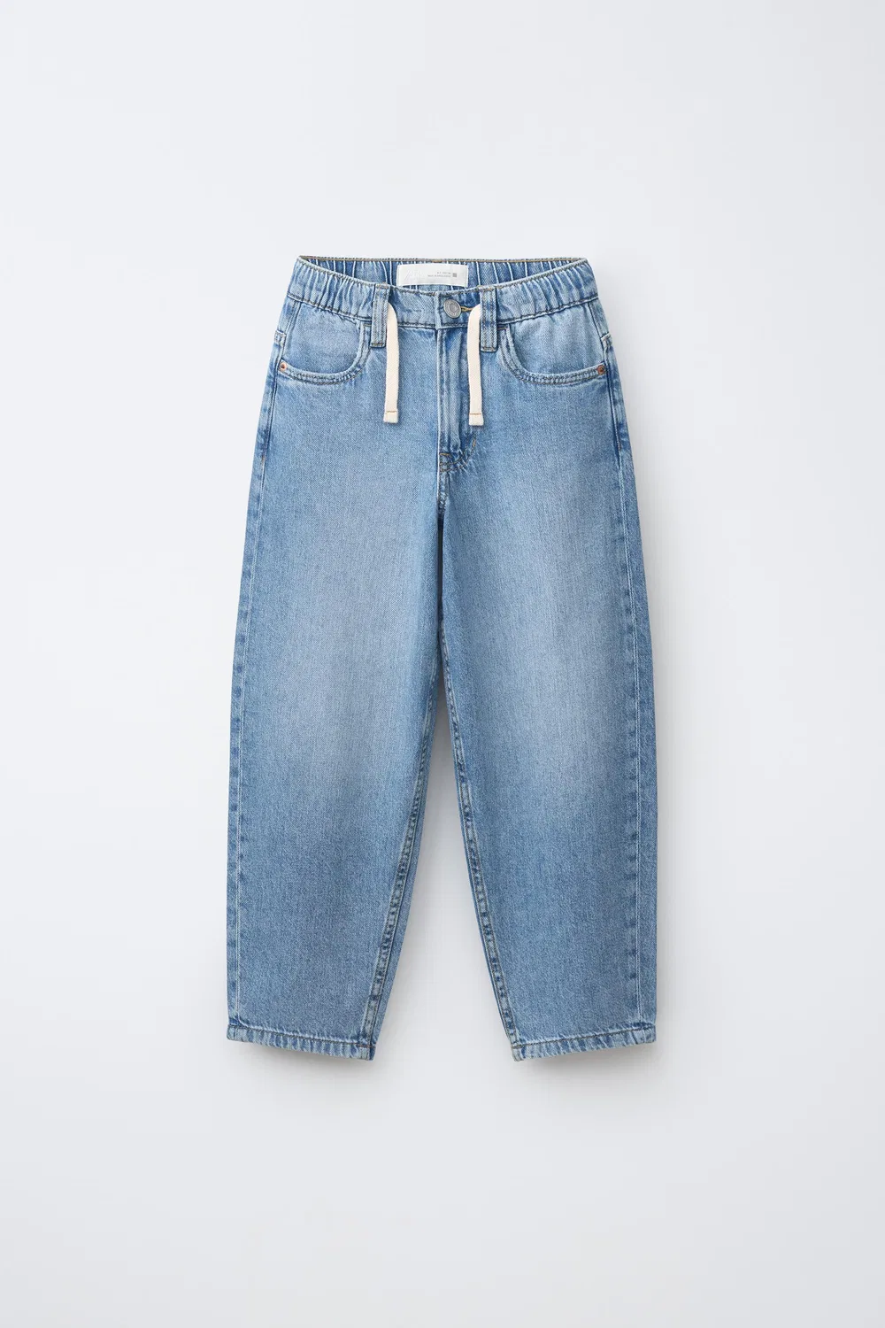 Свободные джинсы-баллоны на шнуровке ZARA, Blue