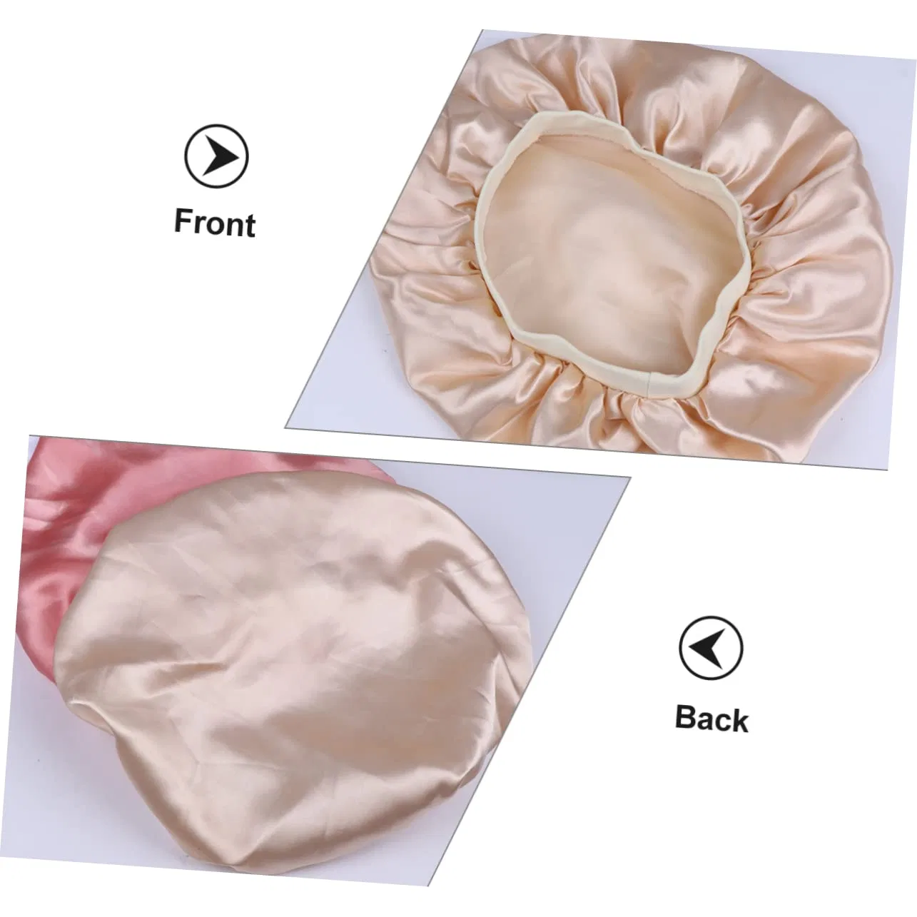 Шапочка для душа Satin, FRCOLOR, набор 9 шт, 31x31 см, Champagner Weiß Rosa — фото 2