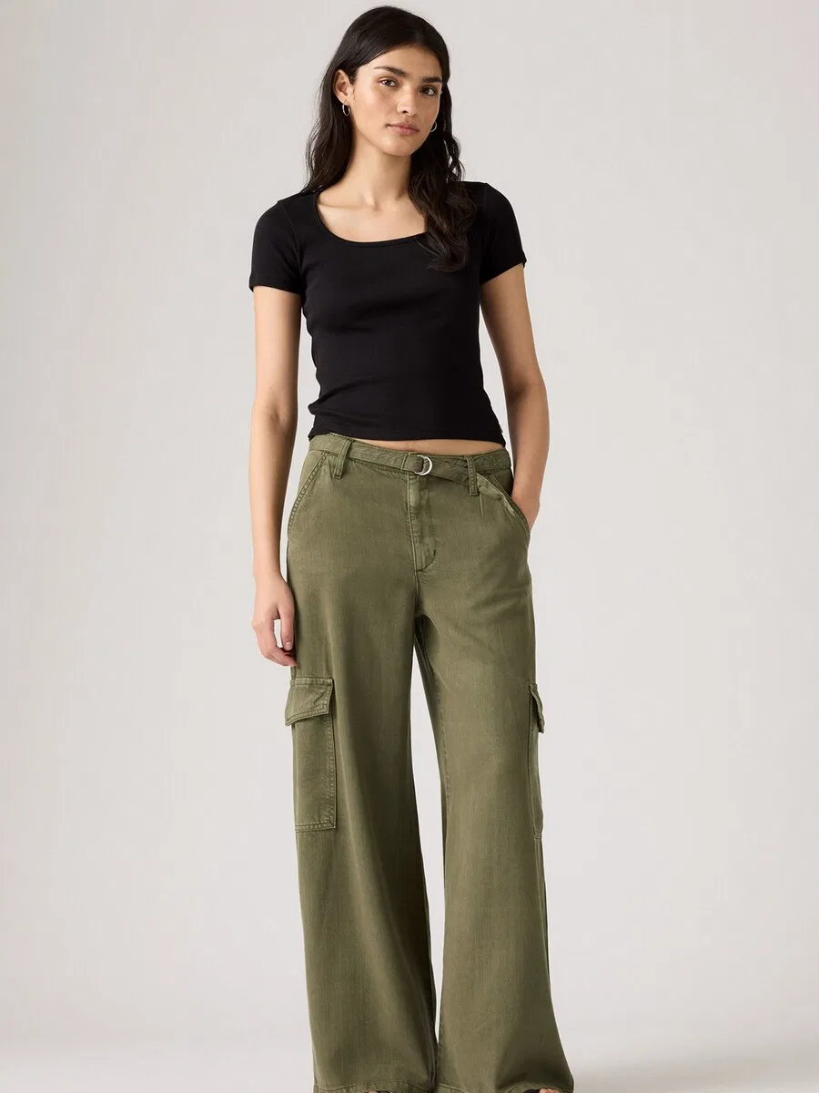 Джинсы LEVI'S Baggy Jeans 'Baggy Dad Cargo Pants' зеленого цвета — фото 4