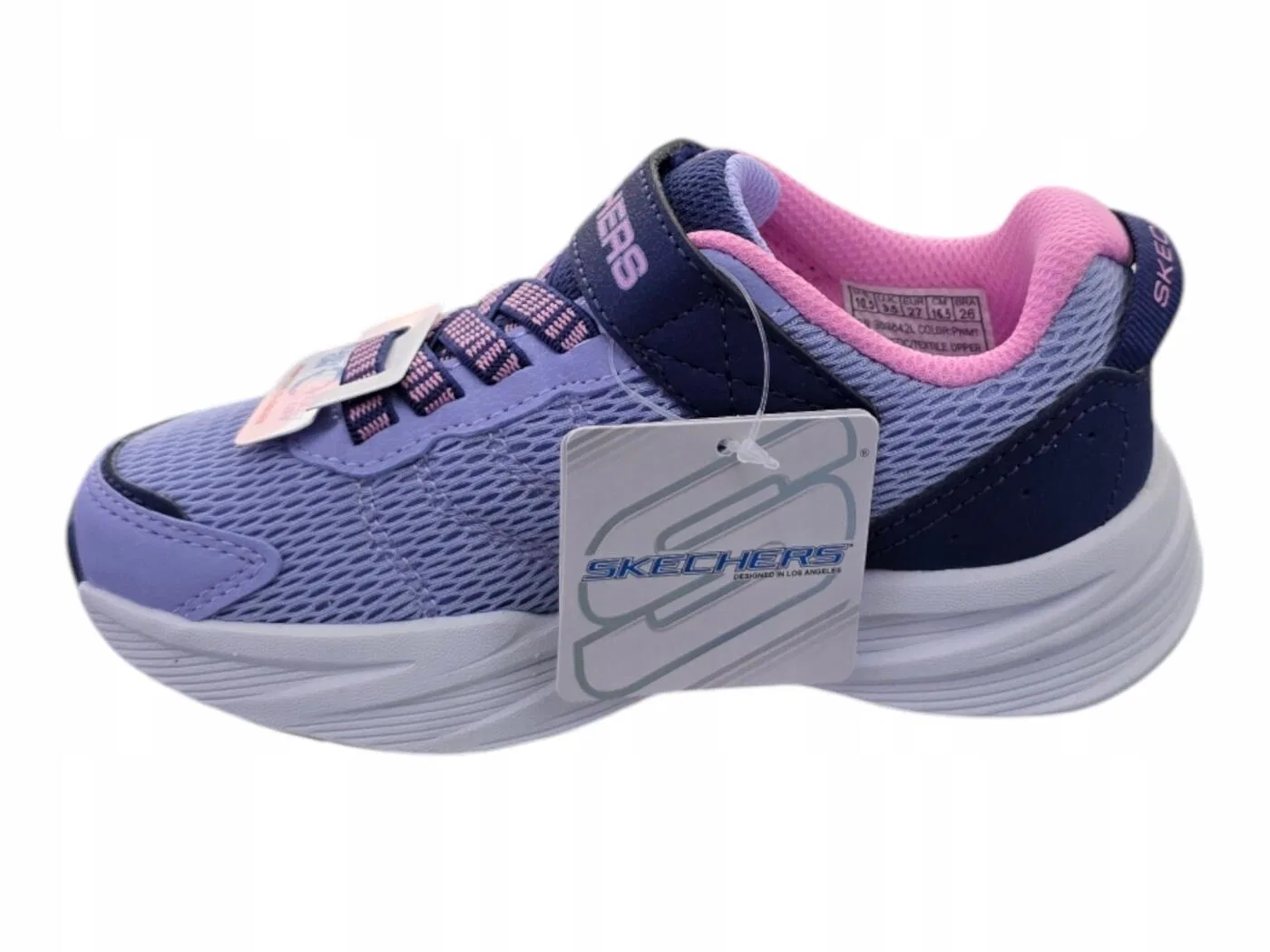 Детские спортивные кроссовки с липучкой Skechers, Цвет Violett — фото 4