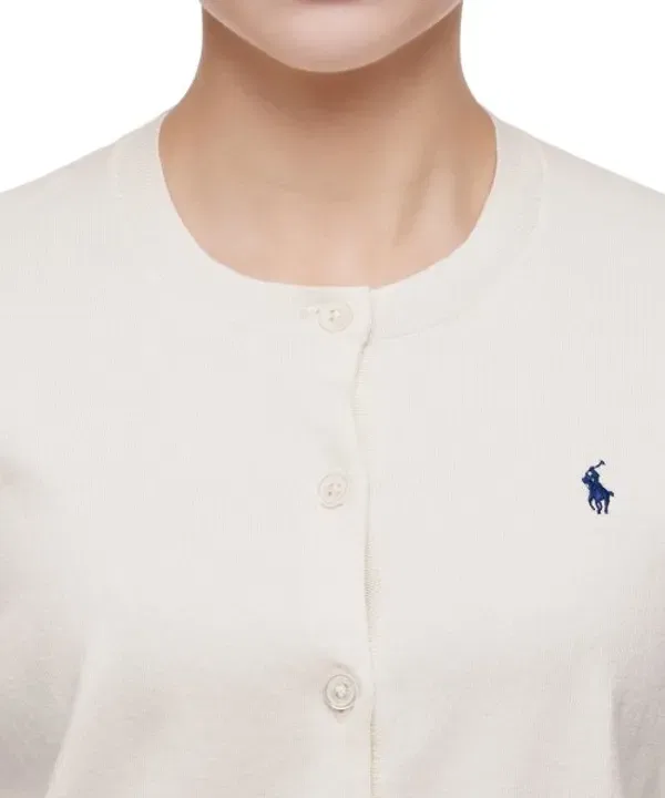 Кардиган из хлопкового микса, Polo Ralph Lauren, айвори — фото 3