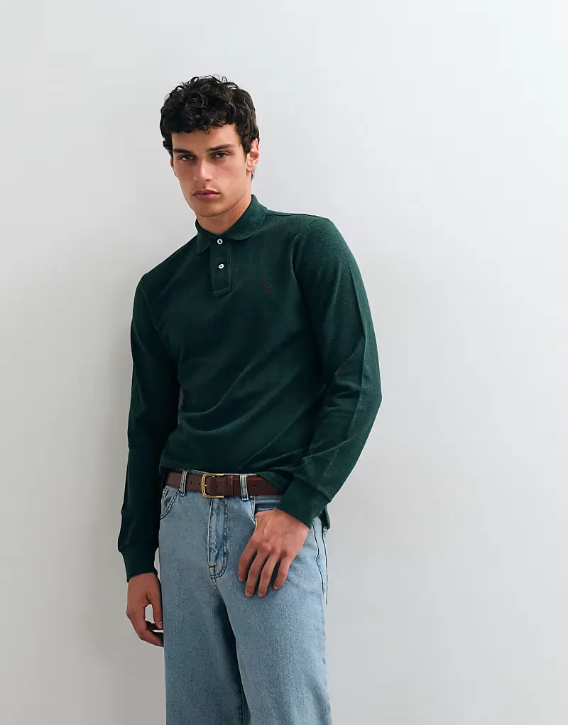 Свитер-пуловер Polo Ralph Lauren стандартного кроя с короткими рукавами, зеленый — фото 4