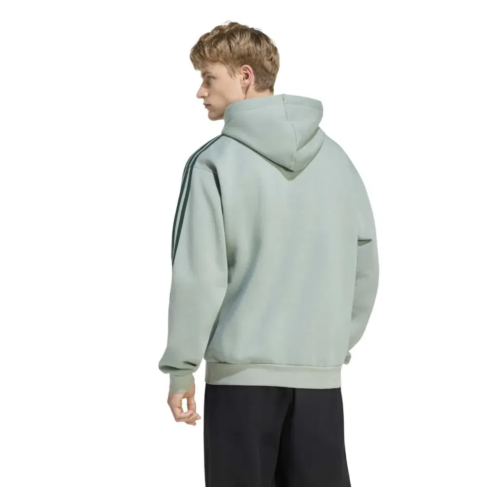Мужской худи из флиса с принтом 3 Stripes Fleece Adidas, Green — фото 2