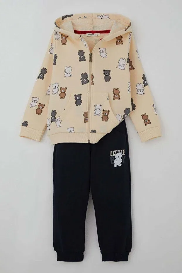 Детский спортивный комплект для мальчиков с принтом Teddy Bear Pattern Breeze, Nude Color