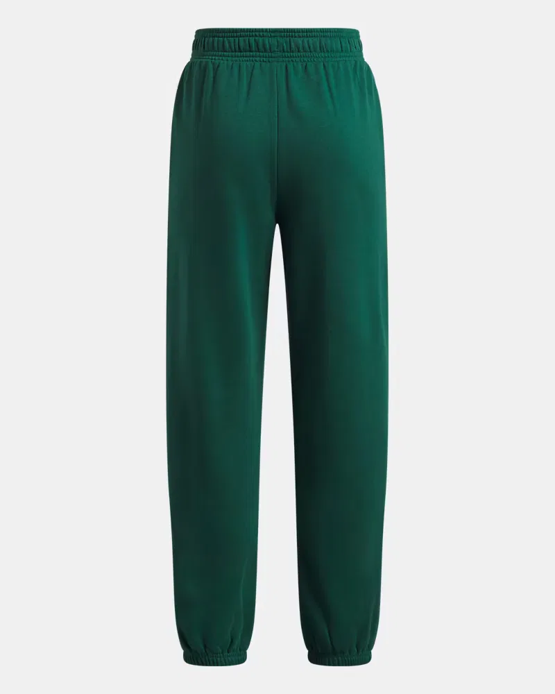 Джоггеры для девочек 66 см утепленные флисовые с начесом UA Rival Fleece UnderArmour, Campus Ivy/White — фото 2