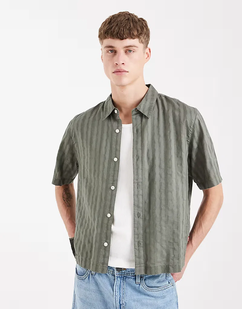 Рубашка Levi's Lama с коротким рукавом, свободного кроя, в зеленую клетку