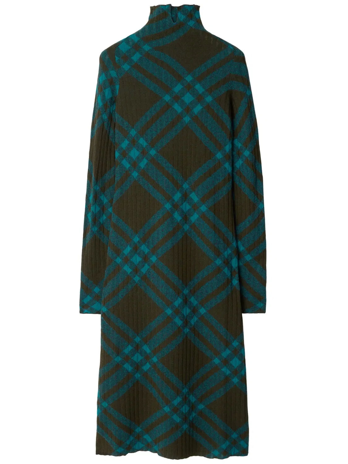 Платье-футляр с клетчатым узором из шерстяного микса Burberry, коричневый