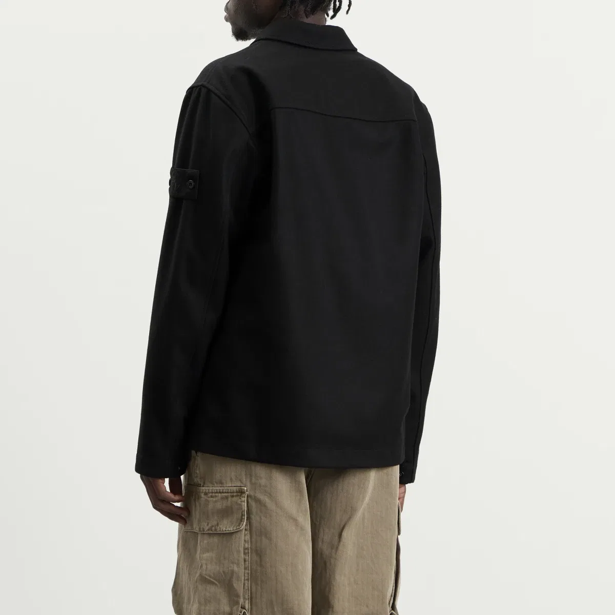 Рубашка-оверширт из шерсти с нейлоном Ghost Wool Nylon Flannel Stone Island, Black — фото 3