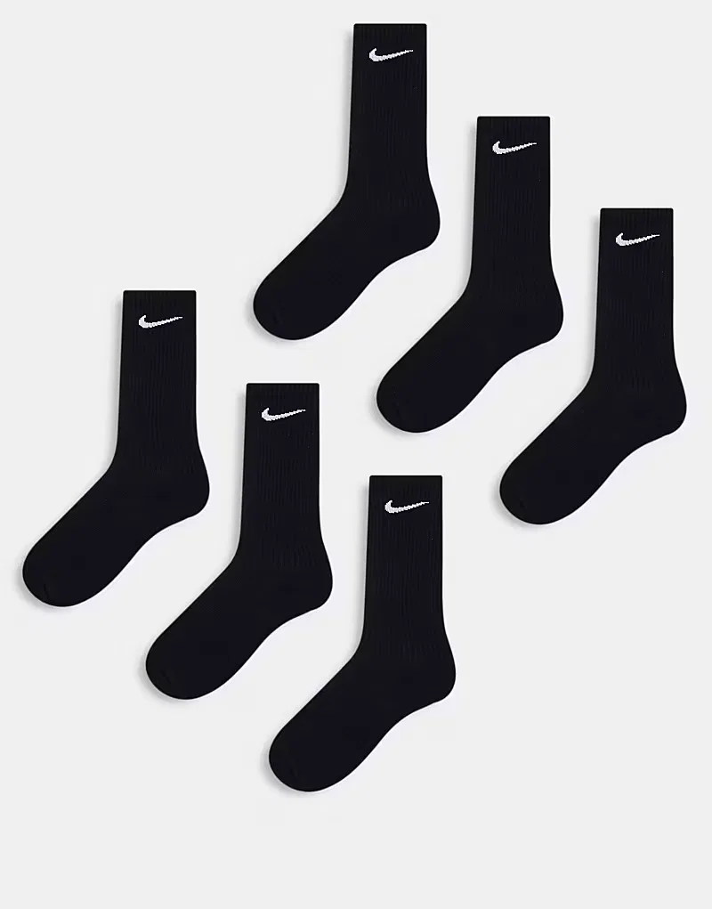 Носки высокие Everyday Cushioned Plus 6 шт Nike Training, черный