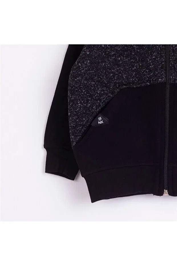 Детский вязаный кардиган на молнии для мальчиков Nk Kids, Black — фото 2