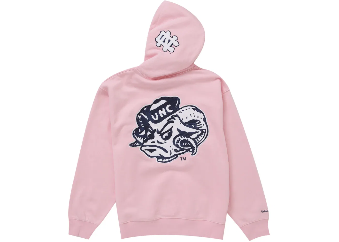 Мужская худи с капюшоном Supreme Mitchell & Ness NCAA Hooded Sweatshirt, Pink — фото 3