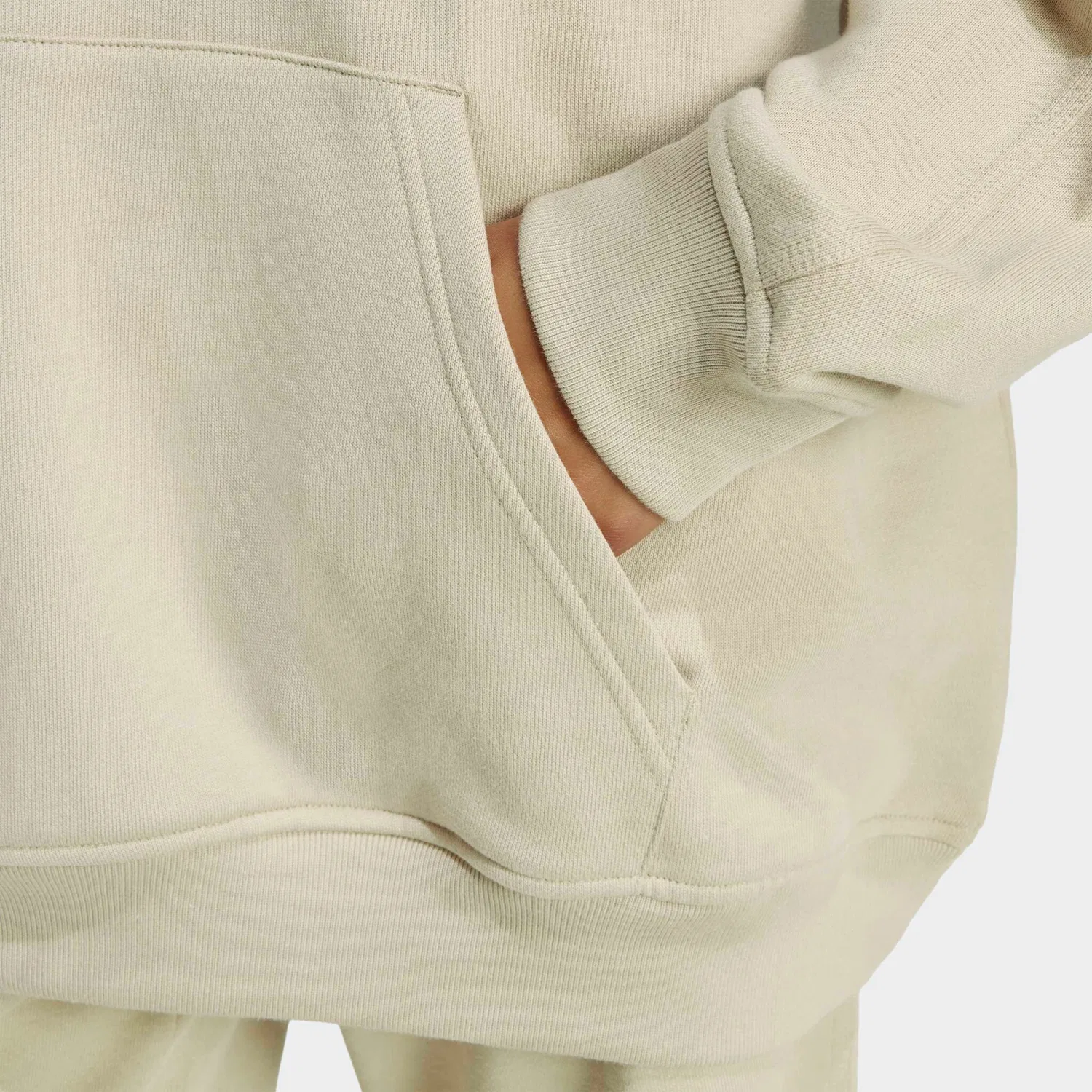 Женский худи с капюшоном из хлопка Adidas Originals, Stone Khaki — фото 4