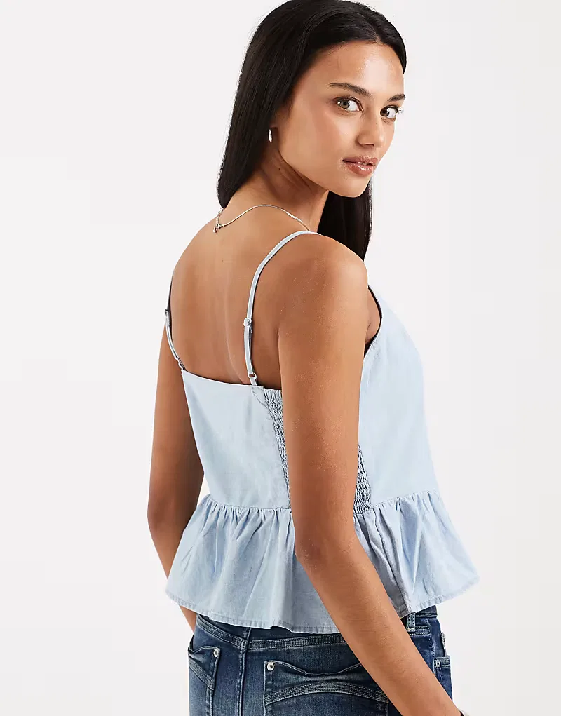 Топ Levi's с цветочным принтом и пуговицами, синий — фото 3