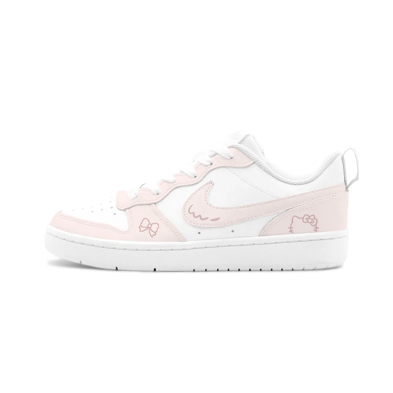 Детские кеды с принтом Soft Peach Cat Drawing Nike
