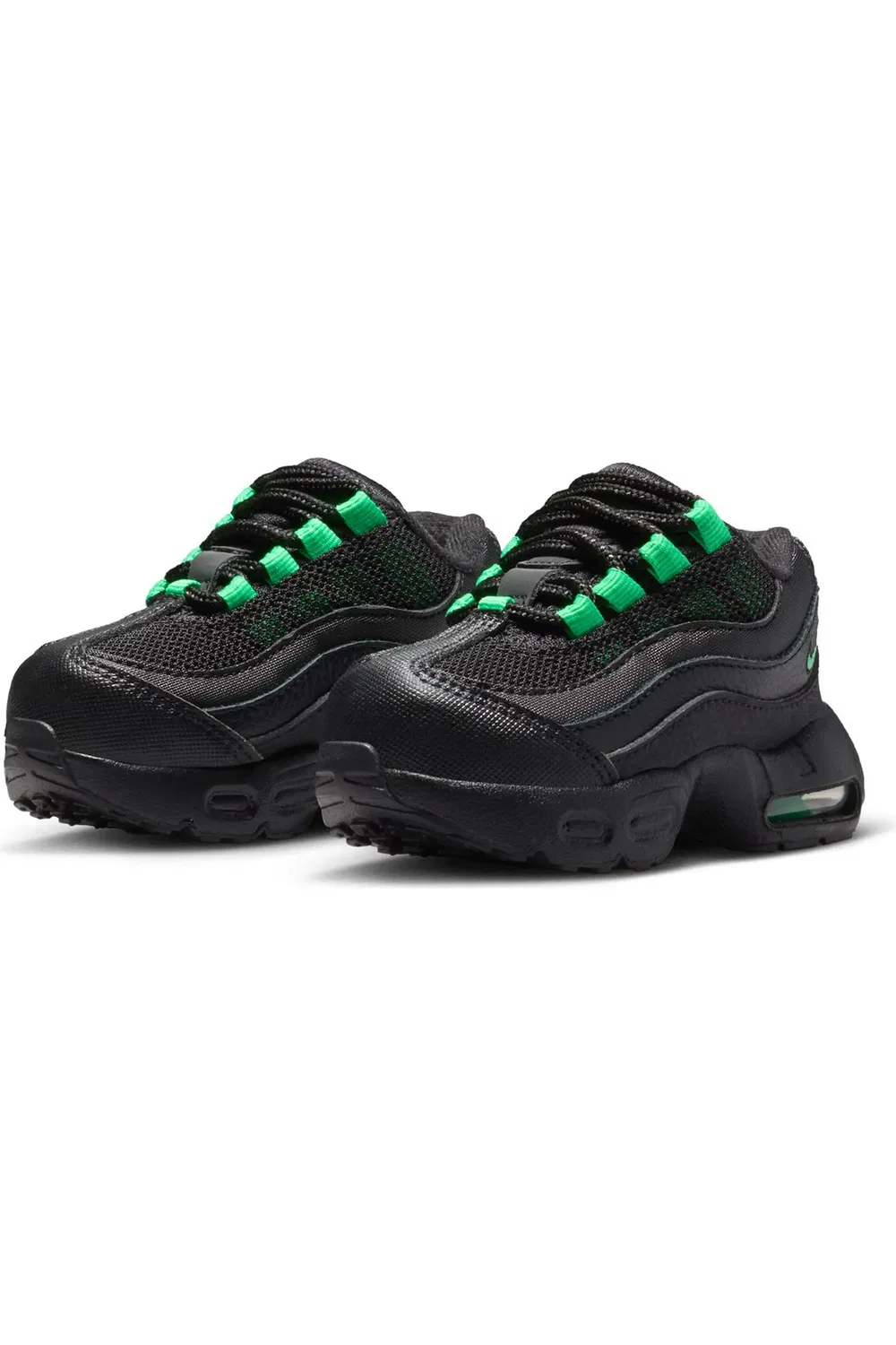 Детские кроссовки с амортизацией Air Max 95 Nike, Black/Green Shock